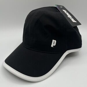 Prince Hat Cap Ponytail Opening Strap Back Black Mesh Tennis Womens One Size NEW